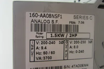 USED ALLEN BRADLEY 160-AA08NSF1 SPEED CONTROLLER SER.C 160AA08NSF1