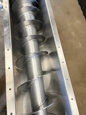 Used Screw Conveyor, 14'' Diameter X 204'' Long, Tapered Screw
