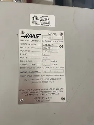 2011 HAAS VF-3YT Vertical Machining Centers | Bid Specialists Inc. (7)