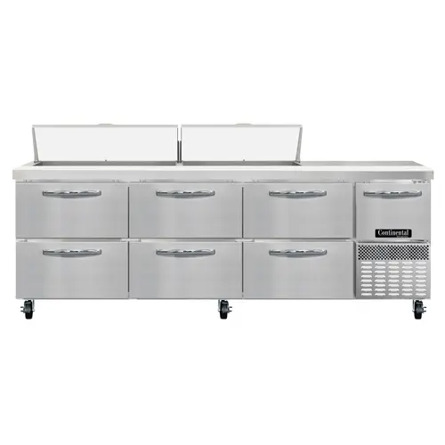 Continental RA93N18-D 93" Sandwich/salad Prep Table W/ Refrigerated Base, 115v