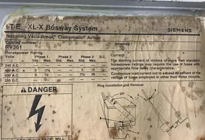 Used SIEMENS RV361 Bus Bars & Plugs | Ideal Machinery #664461
