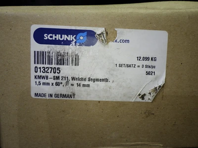 Schunk KMWB-SM 221 1.5mm x 60 Deg Full Grip Soft Steel Jaw Set 132705 (LOC2095A)