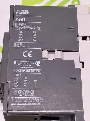 ABB A50-30 MAGNETIC 3 POLE CONTACTOR 120V