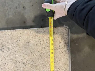 48" X 96" STARRET PINK GRANITE SURFACE PLATE WITH STAND. STOCK # 0115326