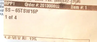 NEW SWAGELOK SS-65TSW16P BALL VALVE SS65TSW16P