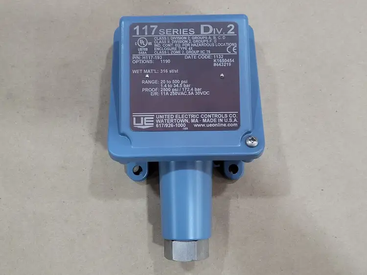 New | in-Stock UNITED ELECTRIC H117-193 Switchgears British Columbia CA | Lenmark #240766
