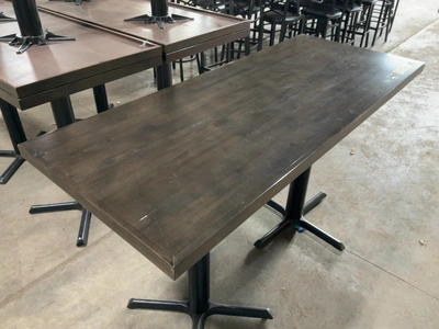 Used LOT OF (5) BARTOP TABLES WITH WOODED TOPS AND METAL LEGS Preparation Tables Michigan US | Miedema Asset Management Group #1761567