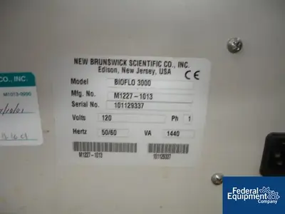 USED New Brunswick 10 LITER NEW BRUNSWICK BIOFLO 3000 FERMENTER, 316 S/S