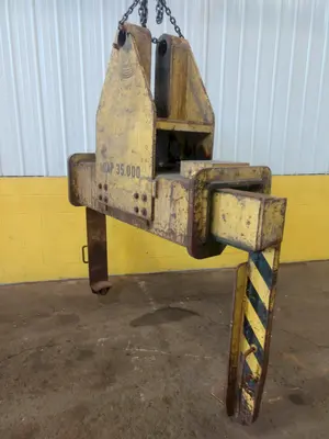 35,000 LBS 17.5 TON X 48" TO 76" X 60" OD BRADLEY CRANE MOTORIZED COIL GRAB: STOCK 13238