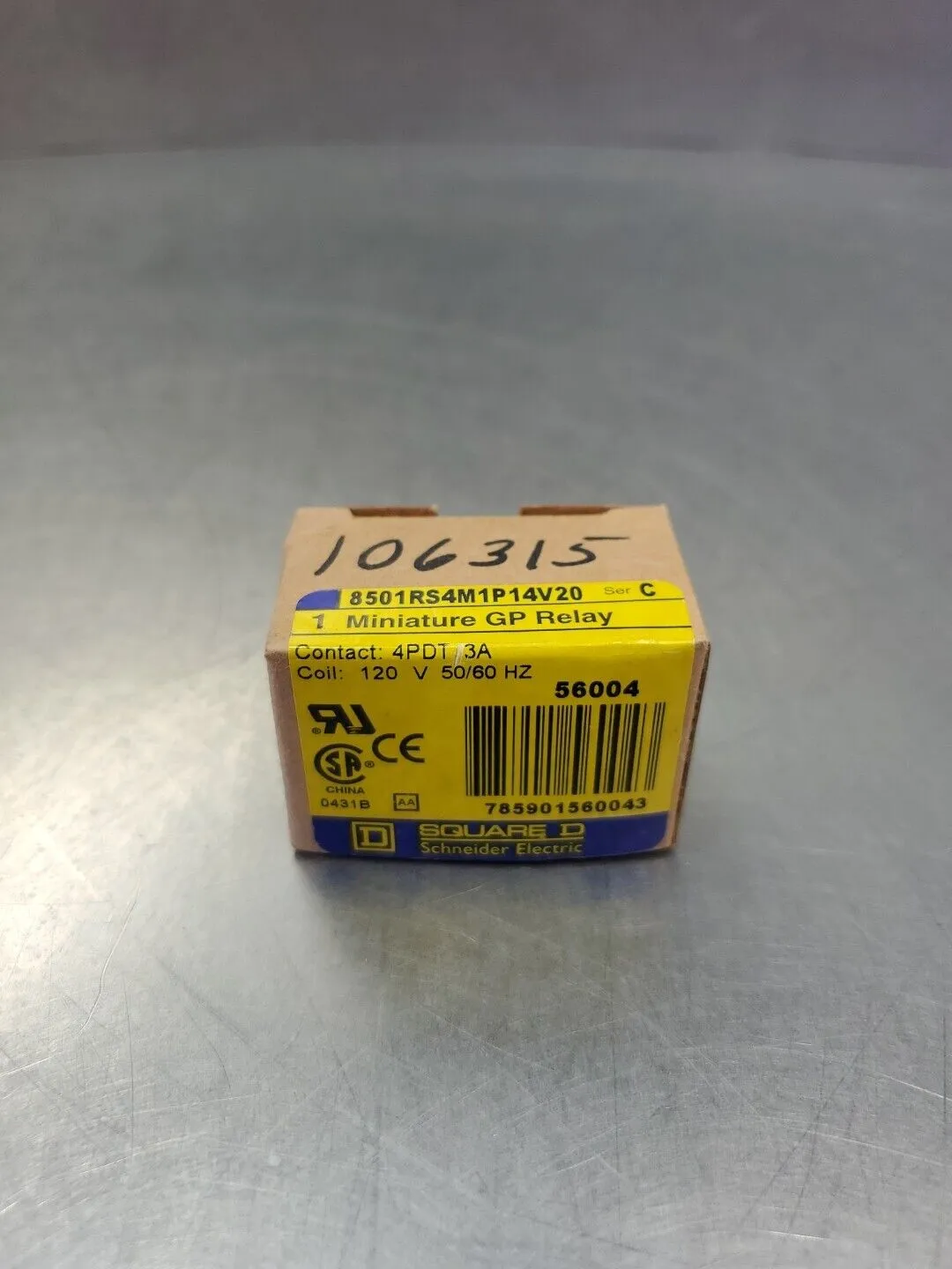 SQUARE D 8501RS4M1P14V20 MINI GP RELAY, 120VCOIL 3AMP. 4C-43