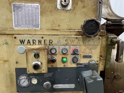 12.5" HOLLOW SPINDLE WARNER & SWASEY MODEL 4A (M-3580) SQUARE HEAD & 12' EXTENDED BED TURRET LATHE: YOBRO #24423