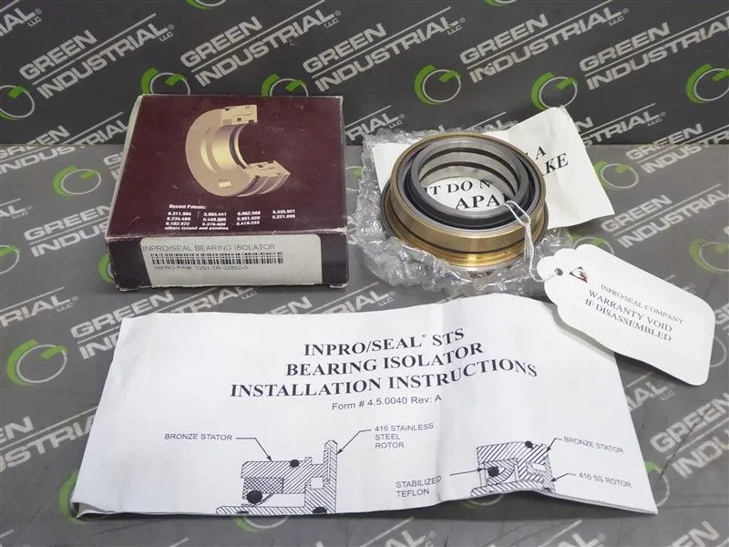Inpro/Seal Co. 7201-TR-22852-0 Bearing Isolator New
