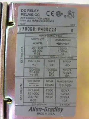 USED ALLEN BRADLEY 700DC-P400Z24 SER A