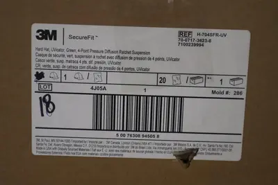 LOT OF 2 - 3M H-704Sfr-Uv Securefit(Tm) Hard Hat, Hdpe, 4 Point Ratchet - SGF87