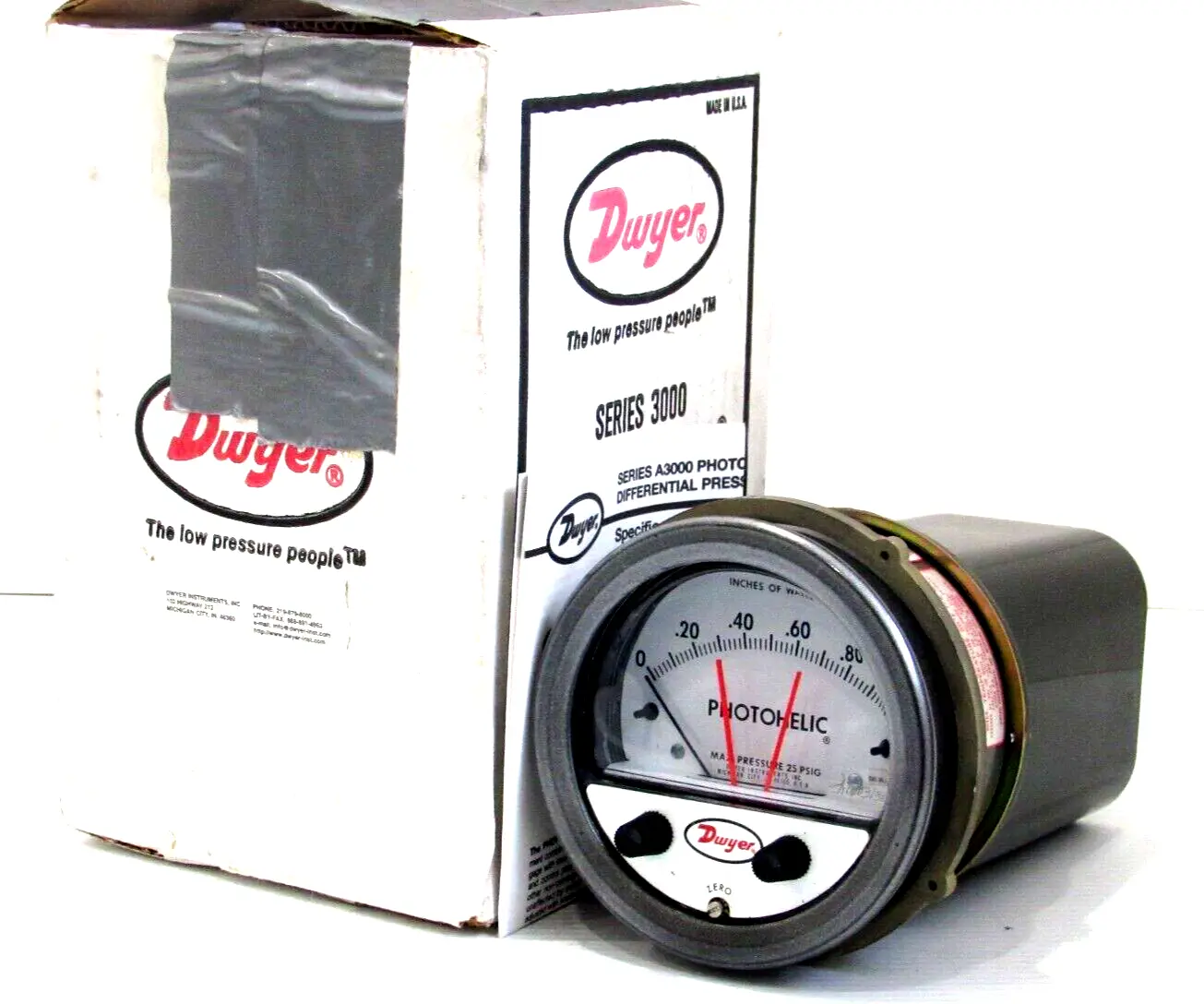NEW DWYER A3001 PRESSURE SWITCH /GAGE SERIES 3000