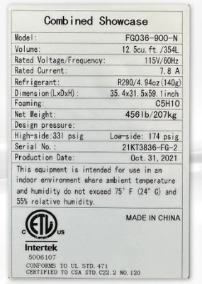 171-0136 CD FGO36 36” Self Contained Open Air Over/Under Service Cooler