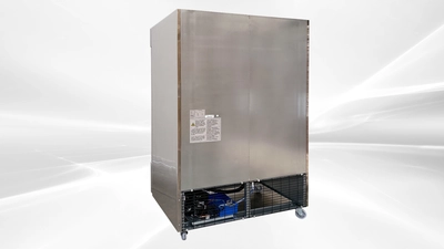 171-0169 54” Stainless Steel Self Contained Glass 2 Door Reach In Cooler