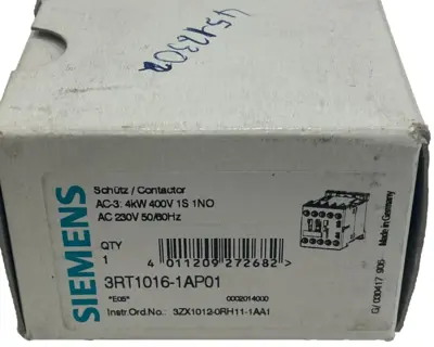 NEW SIEMENS 3RT1016-1AP01 CONTACTOR 3RT10161AP01