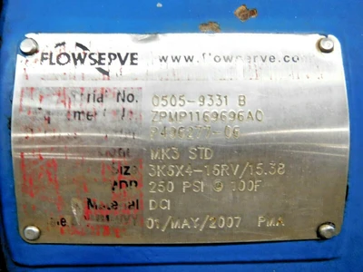 Used Flowserve MK3 STD Pumps Ohio US | Equipment Recovery Corp. #1330354