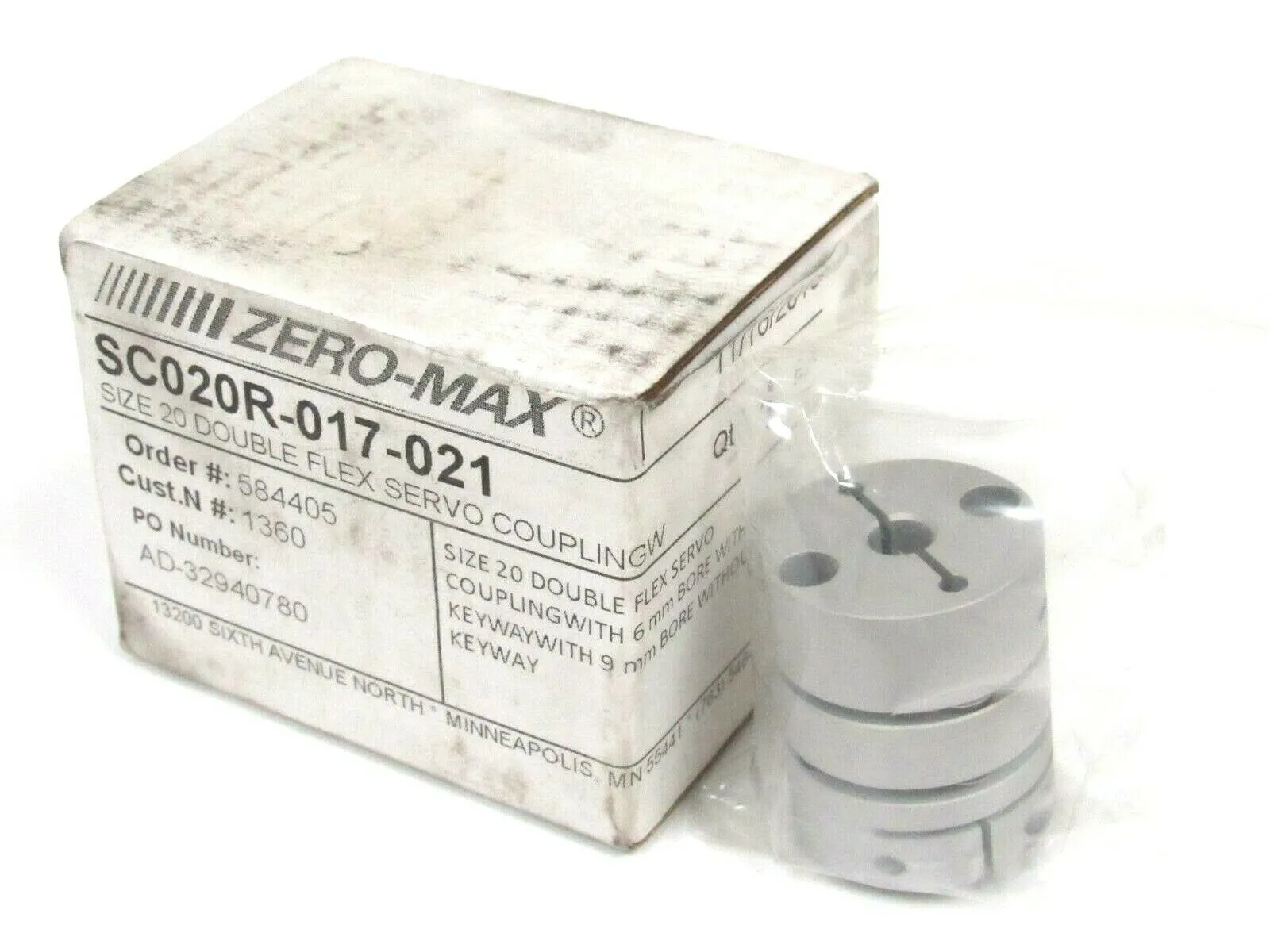 NEW ZERO MAX SC020R-017-021 SIZE 20 DOUBLE FLEX COUPLING SC020R017021