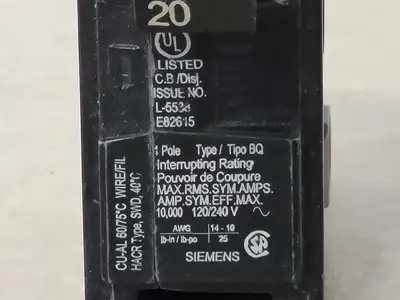 Used SIEMENS BQ1B020 Switchgears British Columbia CA | Lenmark #241976