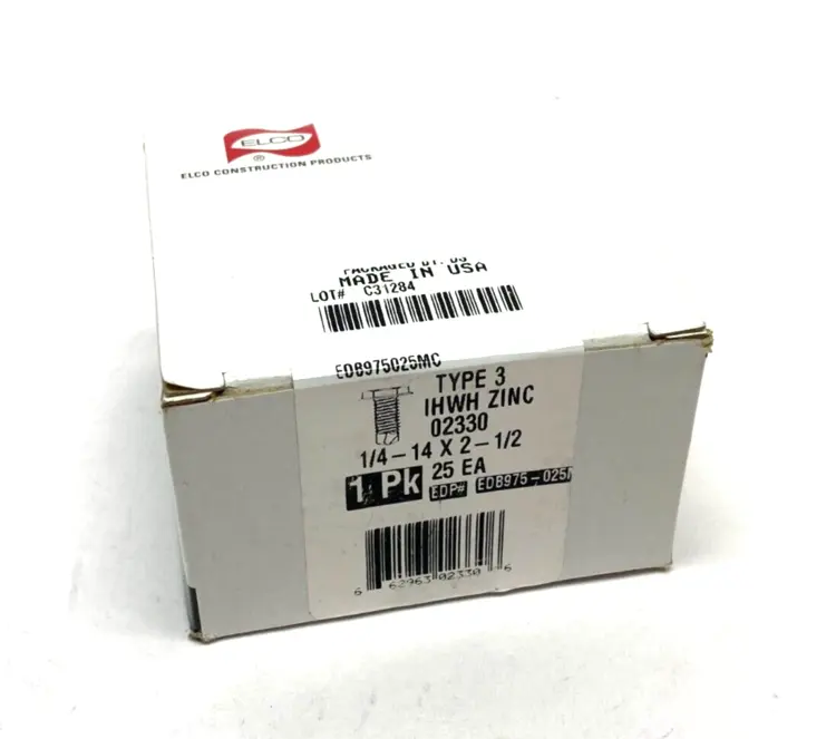 New | in-Stock Elco Drilit Self-Drilling Screws 3/8" Head #3 Point 1/4-14 x 2-1/2" Nuts & Screws Michigan US | Maverick Industrial Sales #1496153