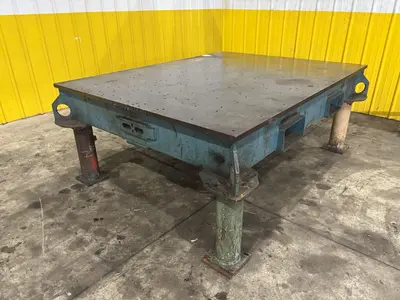 83" X 64" X 32" HEAVY DUTY STEEL LAYOUT TABLE W/ FORKLIFT SLOTS: STOCK #23560