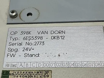 USED VAN DORN 6ES5398-0KB12