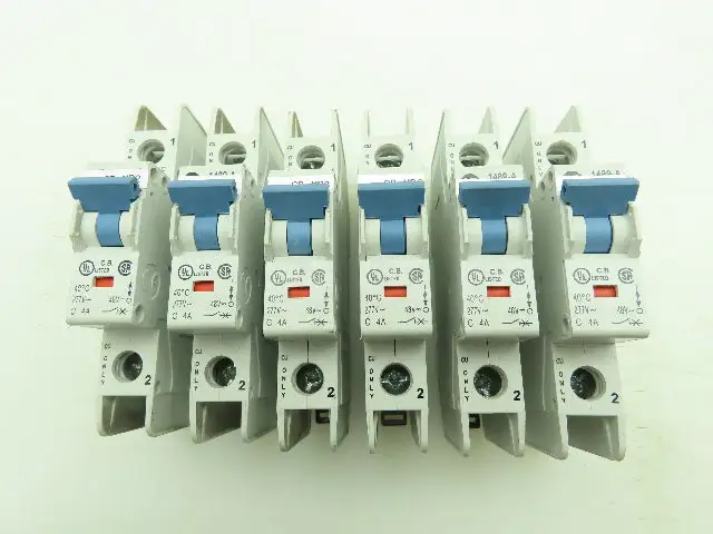Allen Bradley 1489-A1C040 4A Circuit Breaker Series A 277V 1 Pole 4 Amp Lot of 6