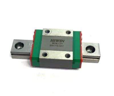 USED HIWIN LINEAR GUIDEWAY BLOCK AND RAIL, 1-BLOCK, 62MM RAIL