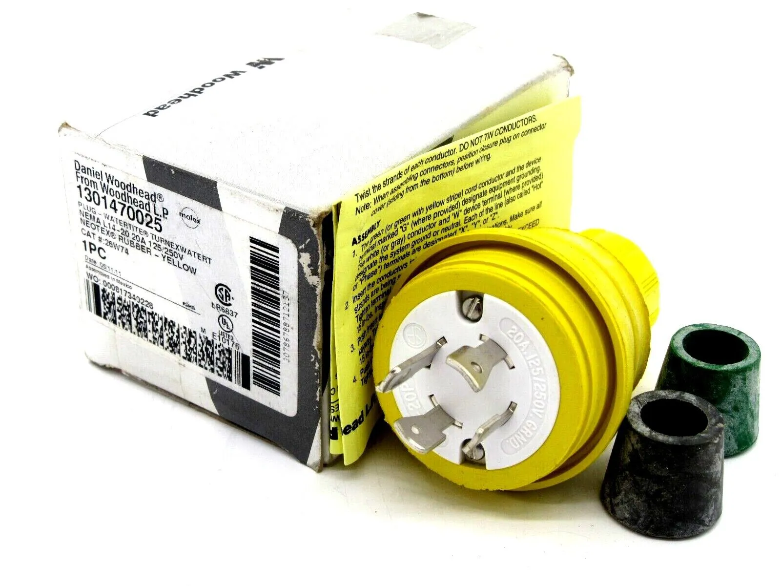 NEW MOLEX WOODHEAD 26W74 WATERTITE RECEPTCALE 1301470025