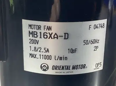 Used Oriental Motor MB16XA-D Centrifugal Fans South Carolina US | Palmetto Automation #1158615