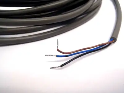 LL101096 | Gray 15' M8 Cordset to Flying Leads 3 Wire 300V 24AWG - Used