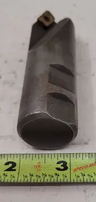 SINGLE FLUTE 45-DEGREE INDEXABLE CHAMFER TOOL, 1-1/4" SHANK, OAL 4.5"