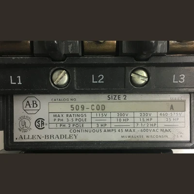 Allen Bradley Size 2 Motor Starter