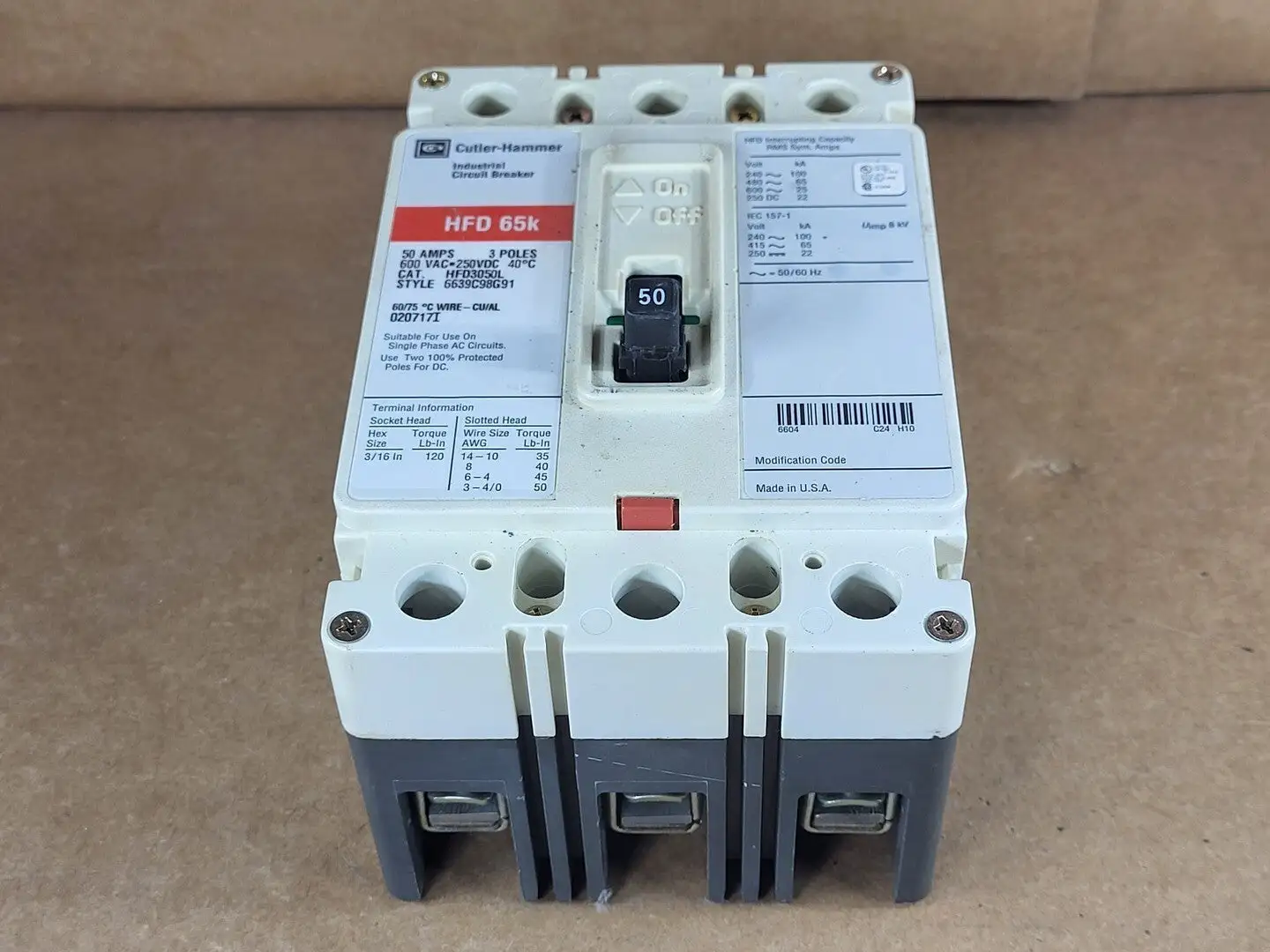 USED CUTLER-HAMMER HFD3050L