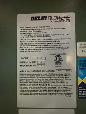 USED 2018 DEHLI BLOWERS 9215
