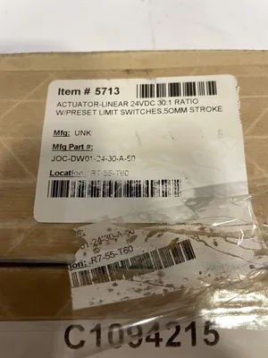 JOC-DW01-24-30-A-50 Linear Actuator 24VDC 30:1 50mm Stroke -NIB