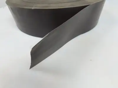 12140 Flexible Magnetic Strip Tape Adhesive Back 12 Mil x  4"x 1300' Roll Black