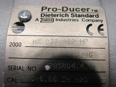 Dieterich Standard 2000HX030A10 HP Pro-Ducer Flow Meter Calibrated 0-6.86