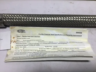 Branham Corp Stainless Steel Braided Flexible Chemical Metal Hose 3/4 x 36