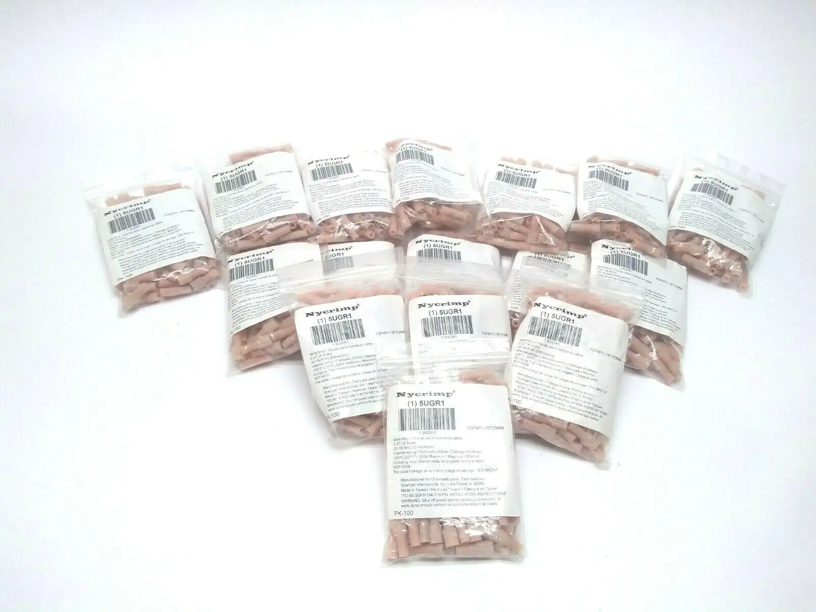 FDFNY1-187 | Nycrimp 5UGR1 22-18 AWG  (5)MM (16 Bags) Approx 1200 + Connectors - New Other