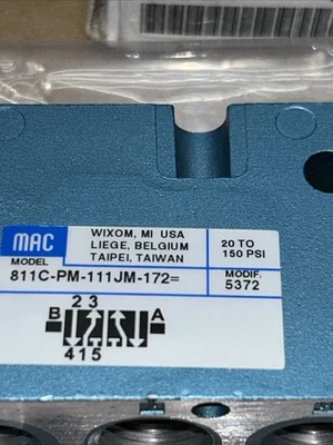 NEW MAC VALVES 811C-PM-111JM-172
