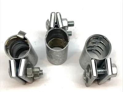 USED METFLO 2 BOLT COMPRESSION COUPLING 1.5" OD 4" LENGTH LOT OF 3