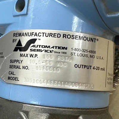 Used ROSEMOUNT 3051CG4A22A1AS1B4M5L4 Meters - Misc Indiana US | J&J Industrial Supply #1259674