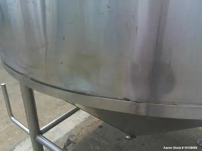 Used 2,000 Gallon SS Vertical Jacketed Tank – Cone Bottom, Dished Top, Manway, Modern Brewing