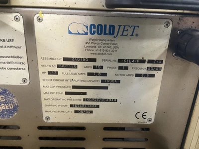 Cold Jet AeRO 30 dry ice blasting machine, 120 volt single phase electric, 140 psi max working press...