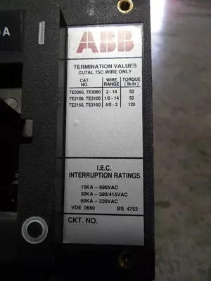 ABB UXAB 727131 R 103 Circuit Breaker 20 Amps 600VAC Used