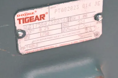 NEW DODGE TIGEAR PT082823 014 JE .79HP, 1750RPM WORM GEAR REDUCER PT082823014JE
