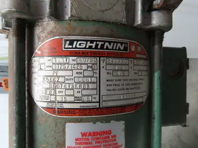Lightnin XJ-117 Dura-Mix Clamp Tank Mixer Agitator 9"x 55" Impeller 1Hp 3PH